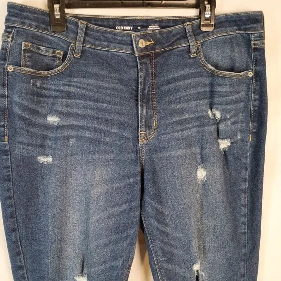 Old Navy Rockstar High Rise Super Skinny Distressed Jeans Size 16 - Picture 4 of 6